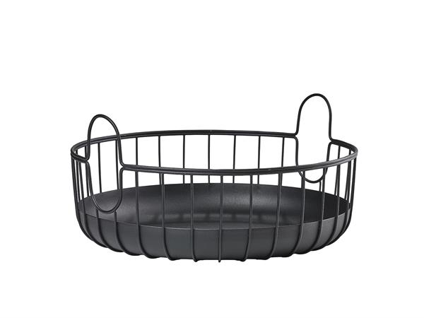 Panier en acier laqué noir