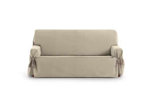 Housse de canapé 2 places avec des rubans beige 140 - 180 cm