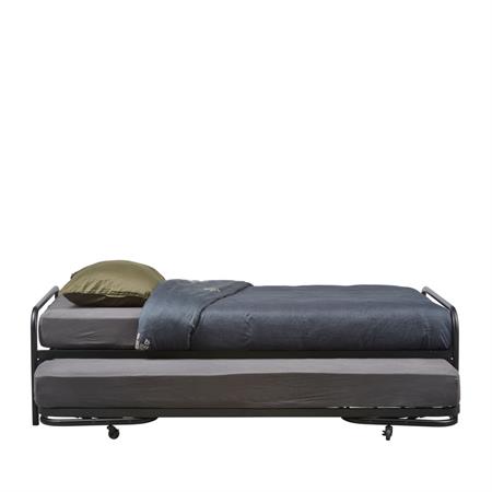 Lit gigogne 2 couchages en métal 90x200cm - Noir