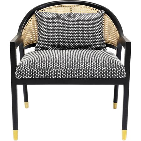 Fauteuil en tissu noir et blanc