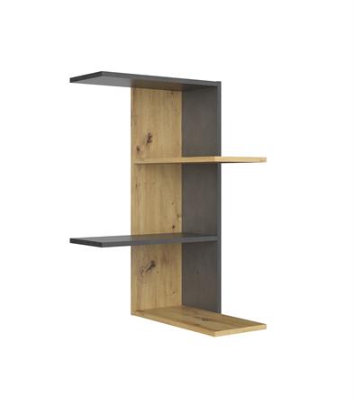 Etagère Murale d'Angle 4 Plateaux H77 cm - Marron