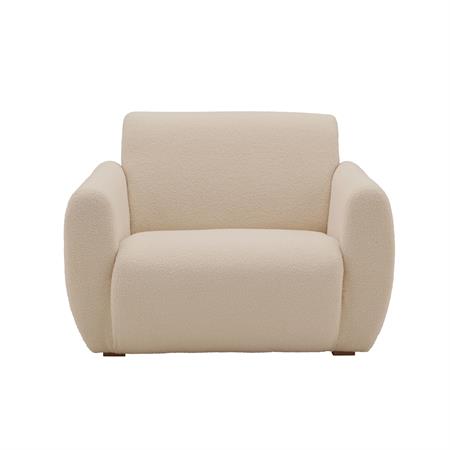 Fauteuil en tissu bouclette beige