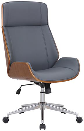 Chaise de bureau réglable en pvc et synthetique Noyer / Gris