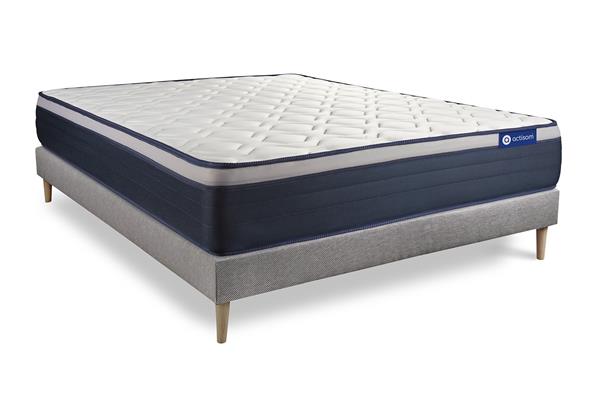 Ensemble 160x200 cm sommier kit gris