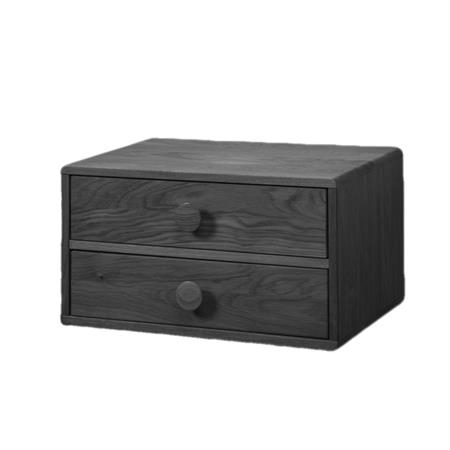 Table de chevet avec tiroirs en bouleau noir