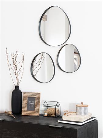 Miroirs organiques en métal noir 