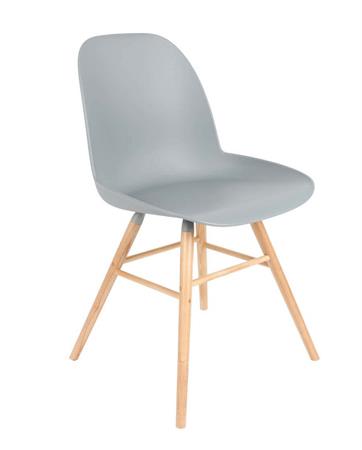 Chaise de table en bois massif gris clair