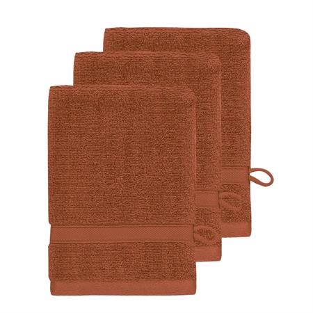Lot de 3 gants de toilette 600 g/m²  auburn 16x22 cm