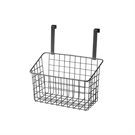 Organisateur cuisine métal noir panier de porte 26x17x28cm