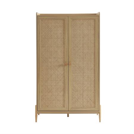 Armoire  effet bois et cannage rotin 2 portes