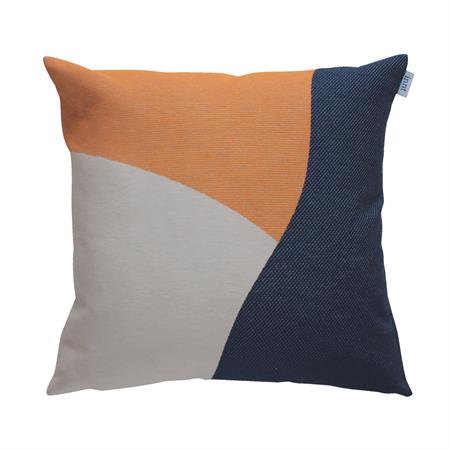 Coussin en coton recyclé jacquard navy