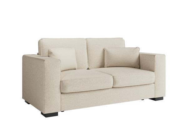Canapé droit fixe 2 places en tissu - Beige