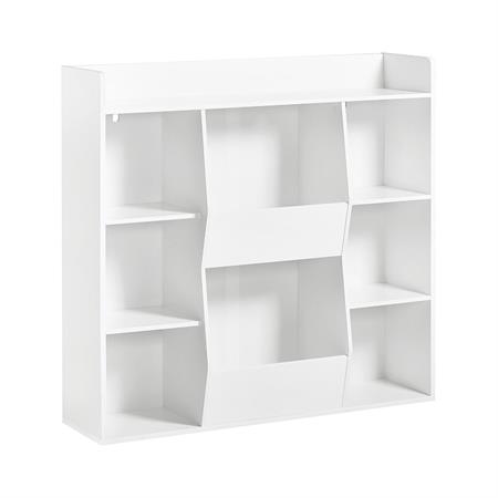 Meuble de rangement pour enfants avec 8 compartiments effet bois blanc