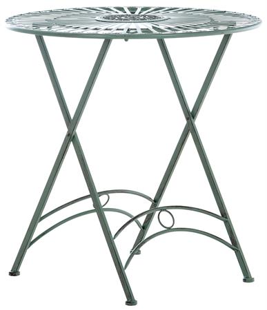 Table de jardin ronde en métal Vert antique