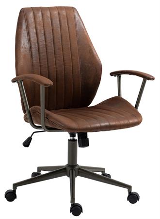 Chaise bureau Simili Réglable pivotante en similicuir Cognac