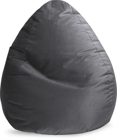 Pouf poire XXL d'intérieur aspect velours anthracite 80x130cm