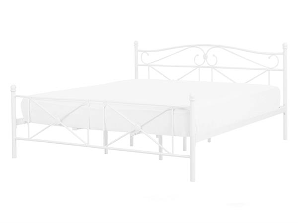 Lit double en métal blanc 140x200