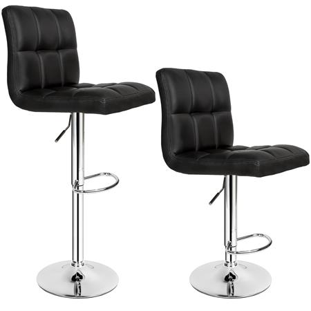 Lot de 2 tabourets de bar cuir synthétique Hauteur 62