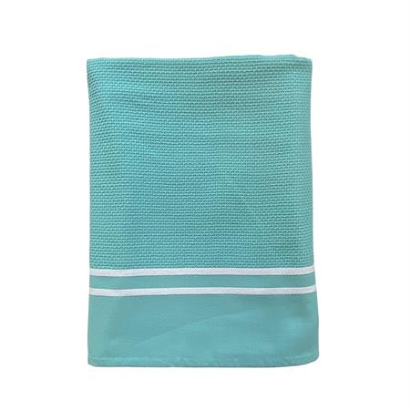 Fouta doublée éponge Waffle Aqua 90x170