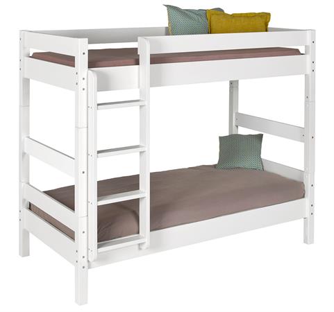 Lit superposé bois massif blanc 80x190 cm