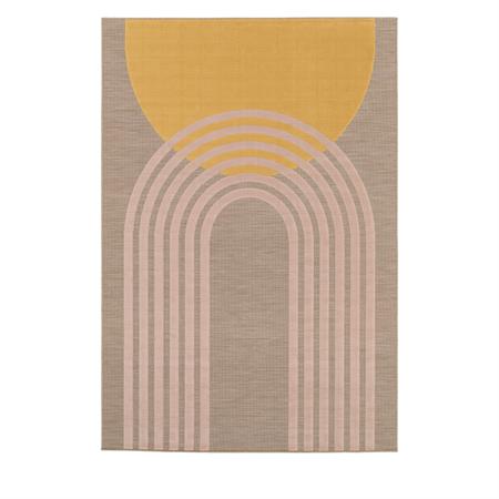 Tapis contemporain géométrique -160x230cm Jaune moutarde Polypropylène