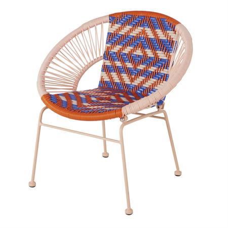 Fauteuil enfant en métal tricolore