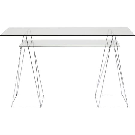 Bureau en verre et acier chromé
