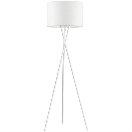 Lampadaire abat jour tissu blanc et pied métal
