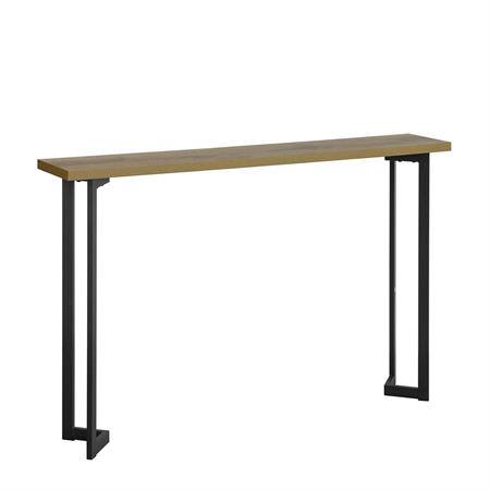 Table console industrielle en métal et bois