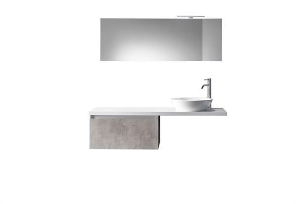 Meuble de salle de bain 6 pièces en mélamine ciment