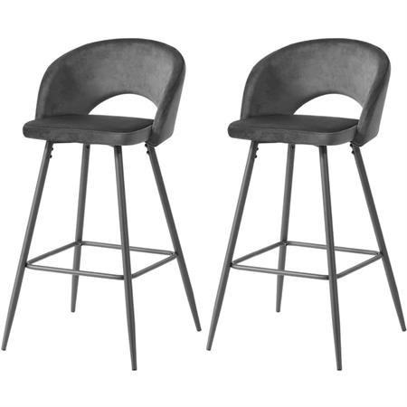 Tabouret de bar scandinave en velours 