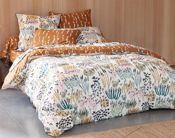 Housse de couette 260x240 beige en coton