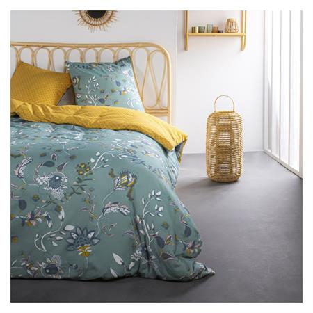 Parure de lit coton 2 personnes imprimé floral SUNSHINE