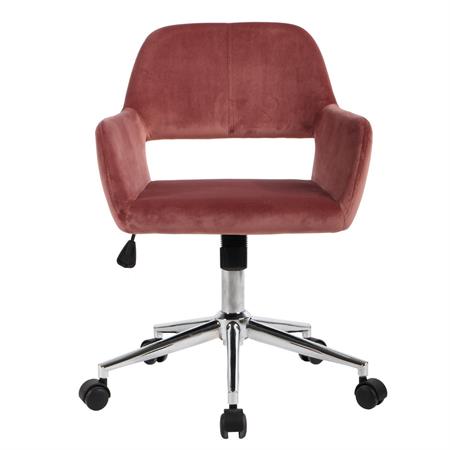 Chaise de bureau enfant vintage en tissu suède réglable marron