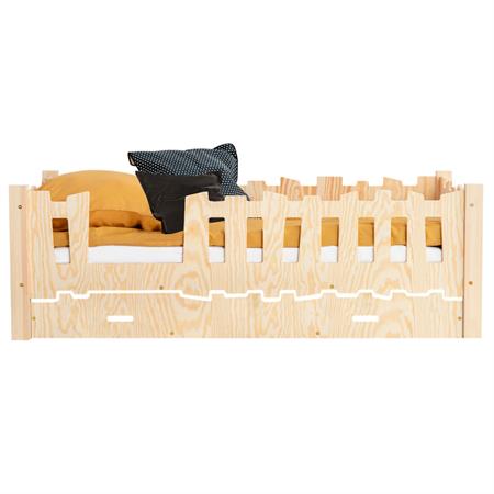 Lit 90x200 entrée gauche sommier et tiroir inclus beige