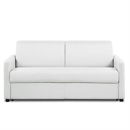 Canapé convertible express DAY 140 cm métal mono assise matelas 18 cm polyuréthane blanc