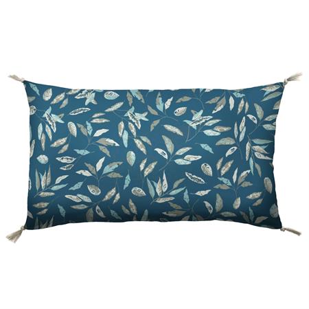 Coussin imprimé en coton 33x57cm Indigo