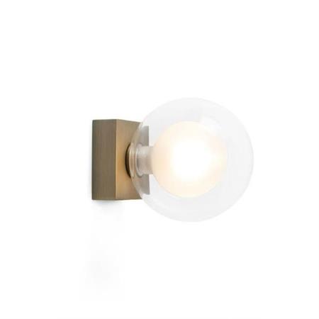 Applique ou plafonnier de salle de bain métal verre diamètre 12cm doré