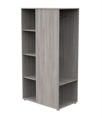 Meuble de rangement enfant - chêne silex - Avec étageres et penderie -