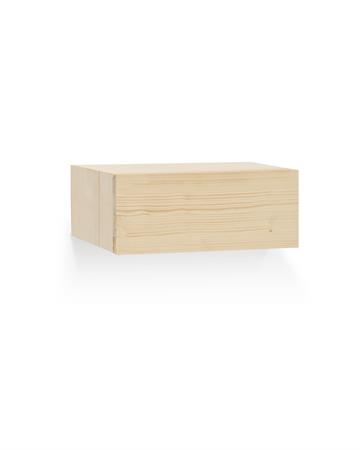 Table de chevet flottante en bois de sapin naturel 40x15cm