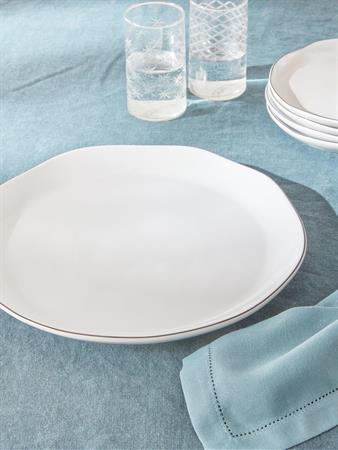 Grande assiette de service blanc/noir