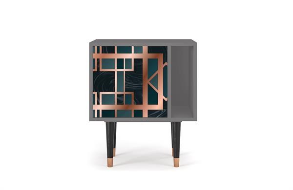 Table de chevet bleu-vert 1 porte L 58 cm