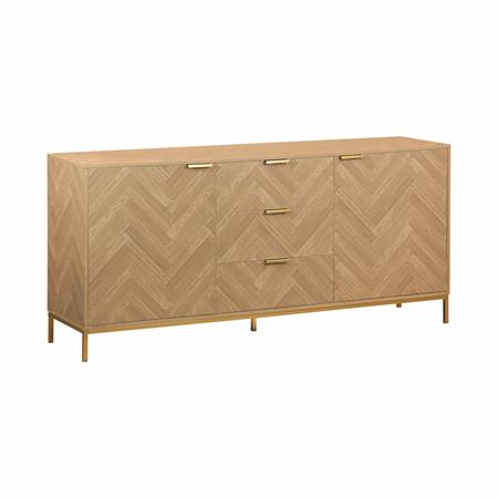 Buffet effet bois chevrons 2 portes