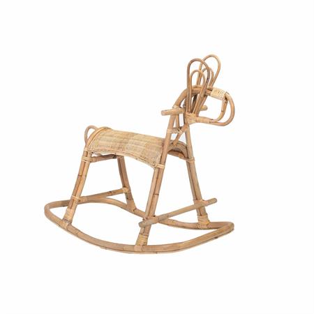 Cheval à bascule en rotin naturel 80x45x90