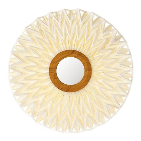 Applique en tissu blanc cassé avec miroir 60cm