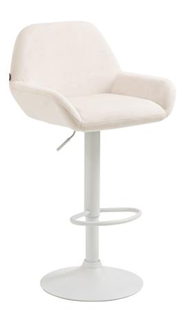 Tabouret de bar velours ajustable pivotant velours Crème