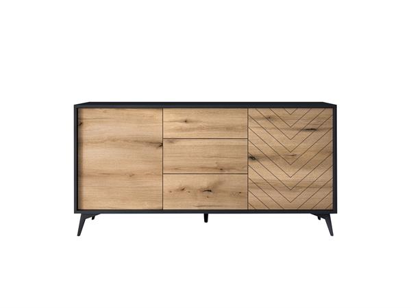 Buffet bas industriel 154 cm bois / noir