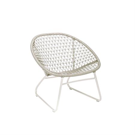 Fauteuil lounge extérieur en polypropylène et pieds en métal beige