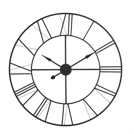 Horloge murale ronde en métal noir D105