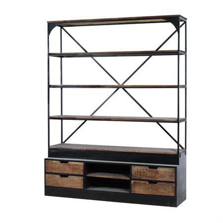 Bibliothèque en métal marron 155 cm